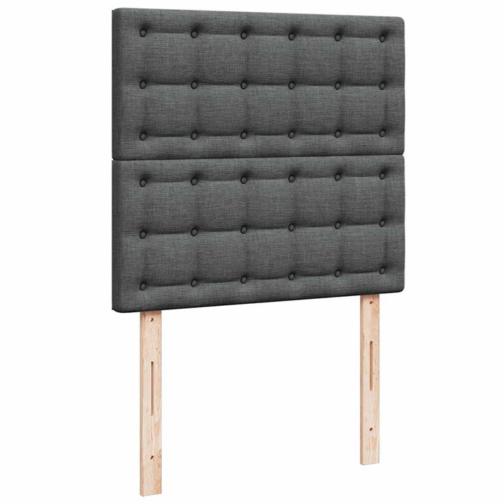kontinentalseng med madras 90x200 cm stof mørkegrå