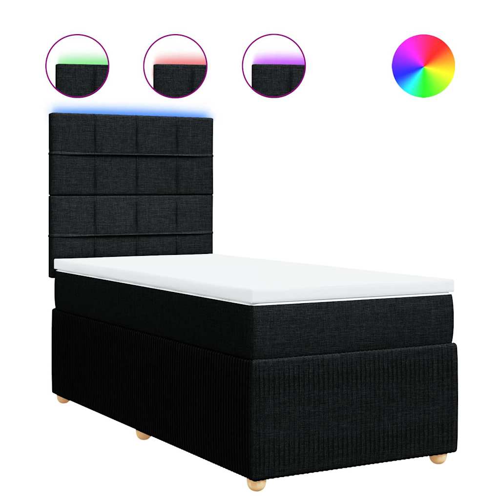 kontinentalseng med madras 100x200 cm stof sort