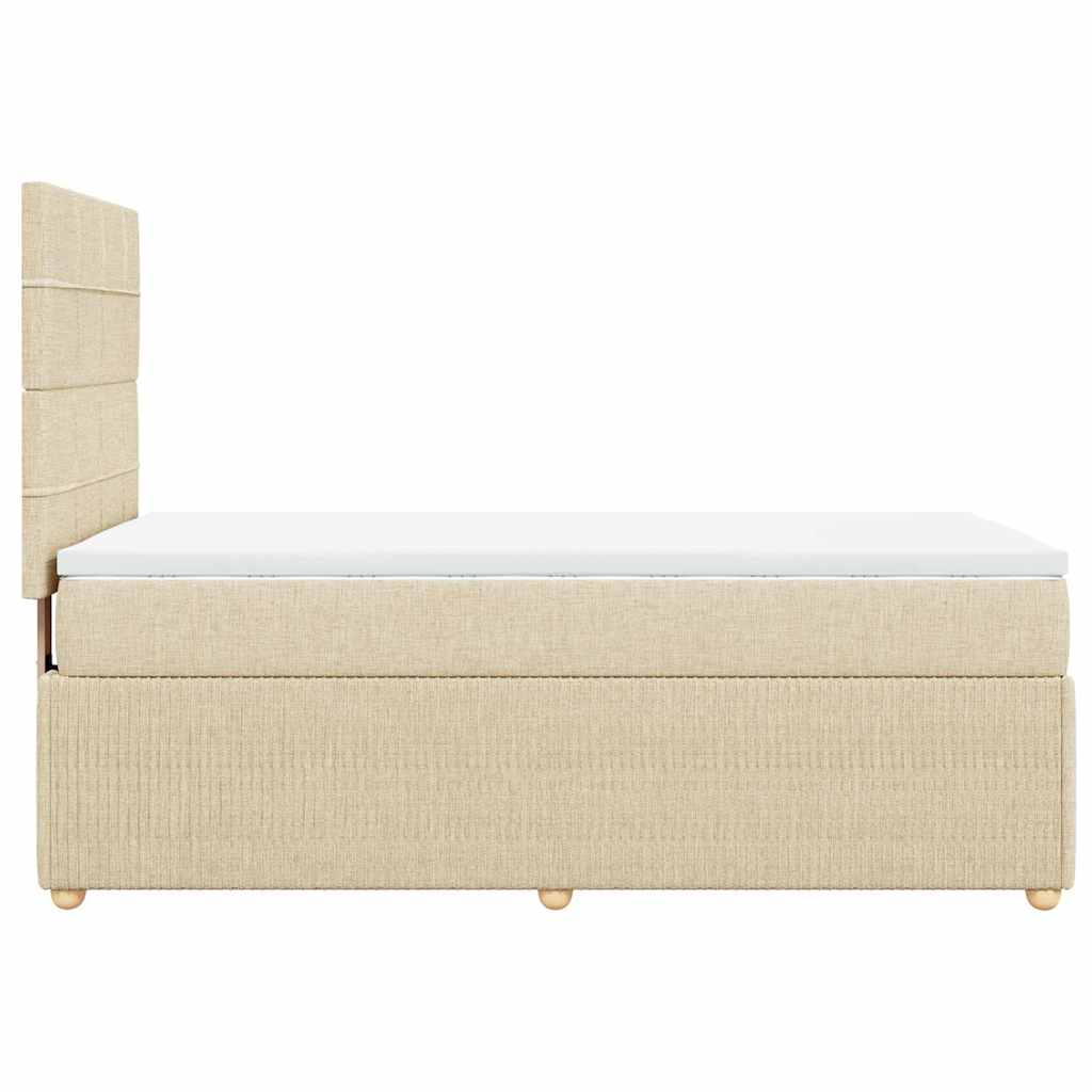 kontinentalseng med madras 100x200 cm stof cremefarvet
