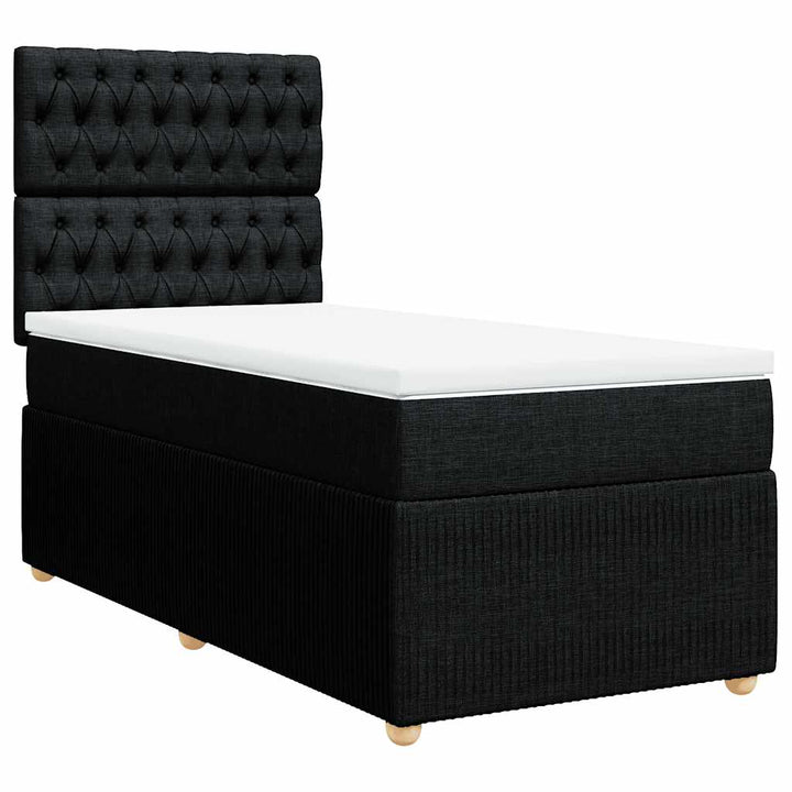 kontinentalseng med madras 100x200 cm stof sort
