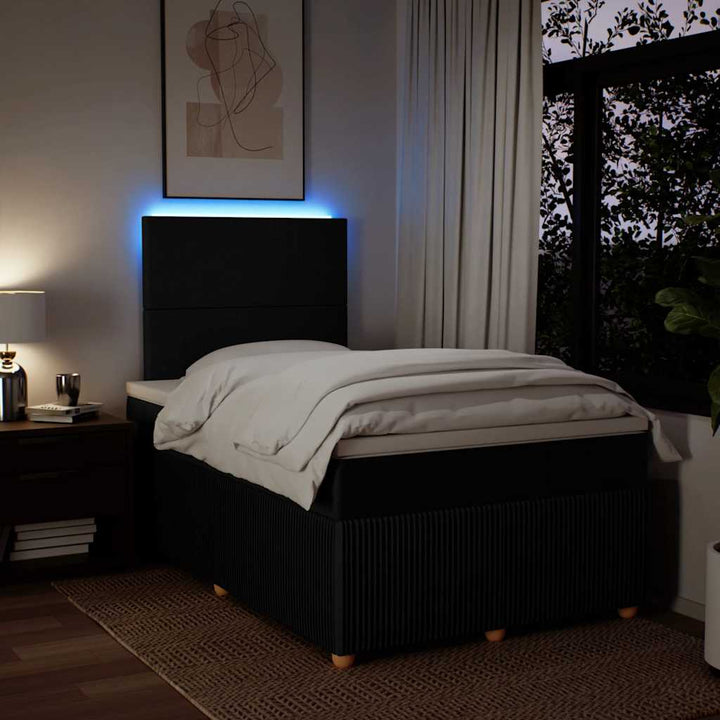 kontinentalseng med madras 120x190 cm stof sort
