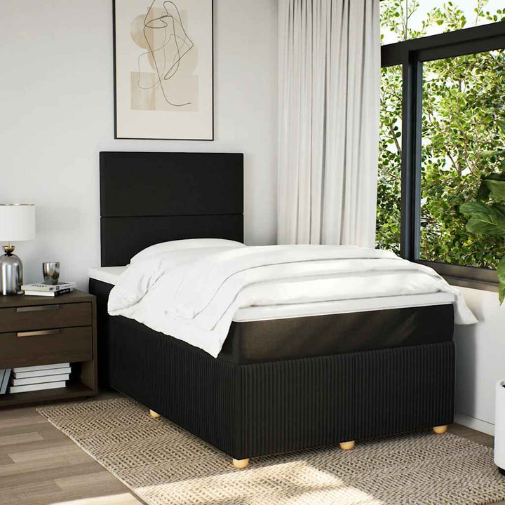 kontinentalseng med madras 120x190 cm stof sort