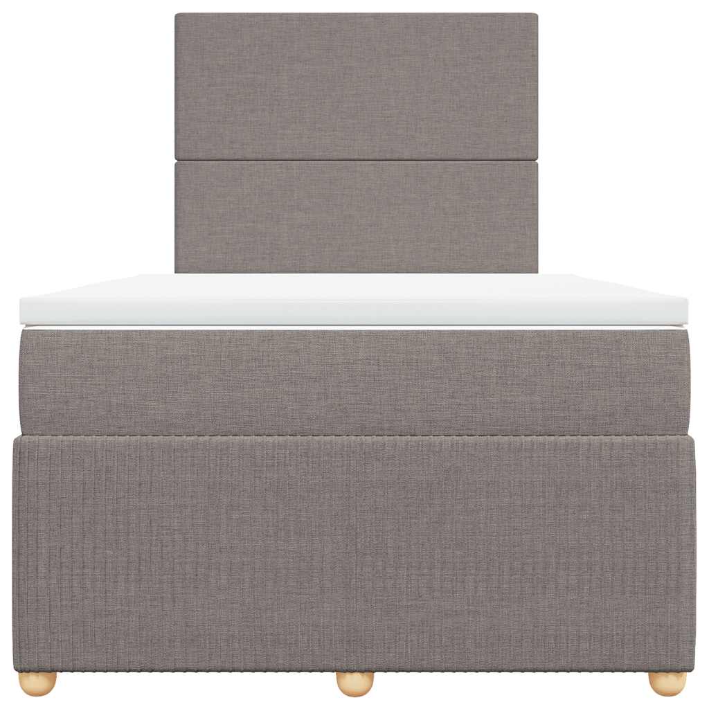kontinentalseng med madras 120x190 cm stof gråbrun