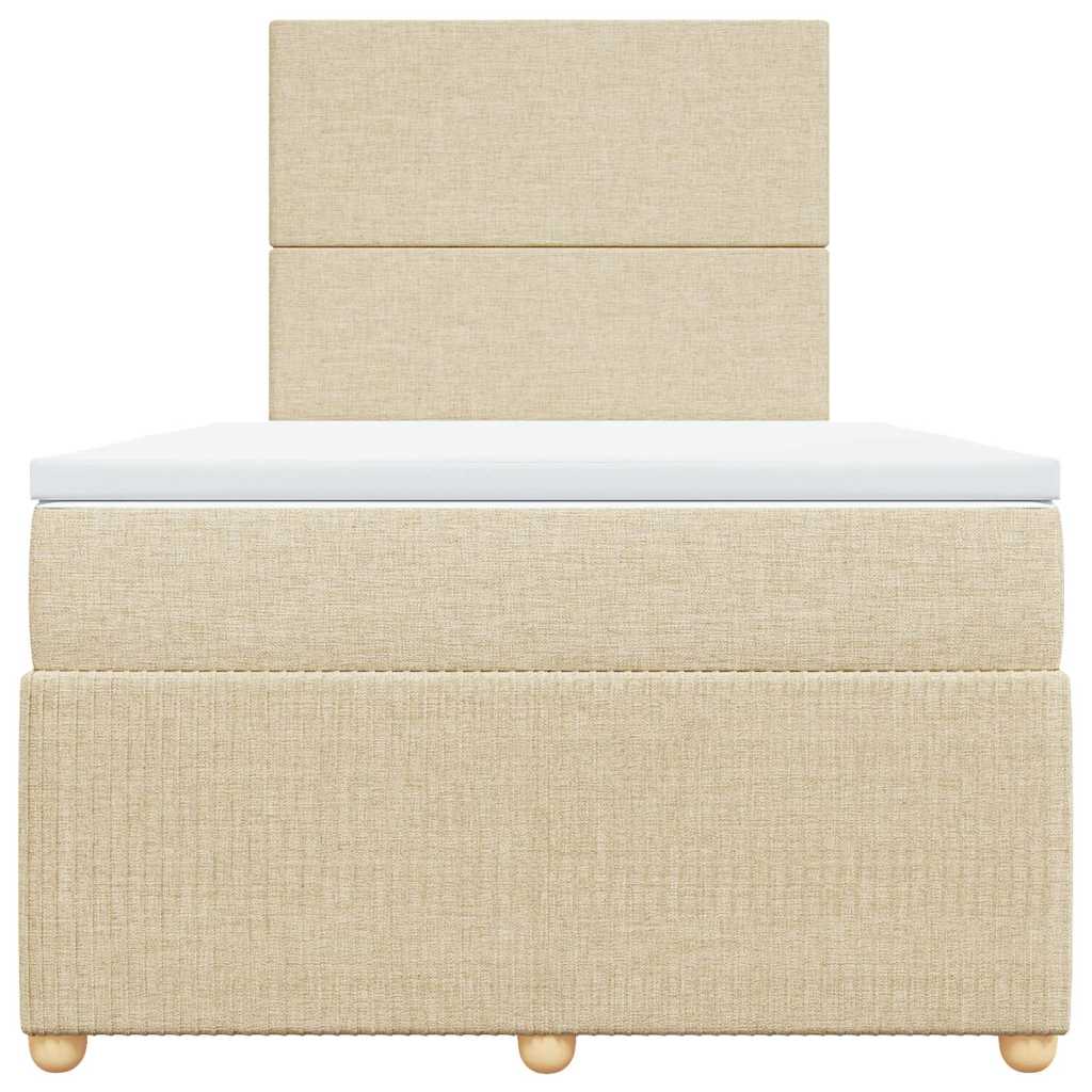 kontinentalseng med madras 120x190 cm stof cremefarvet