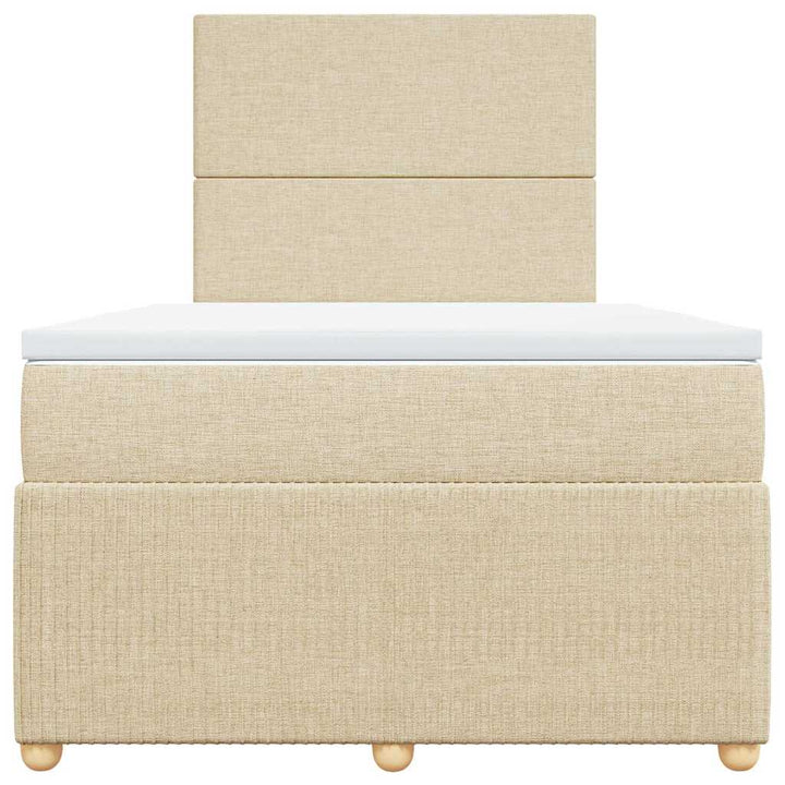 kontinentalseng med madras 120x190 cm stof cremefarvet