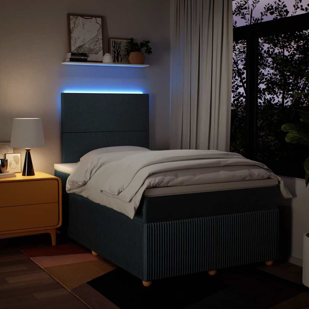 kontinentalseng med madras 120x190 cm stof blå