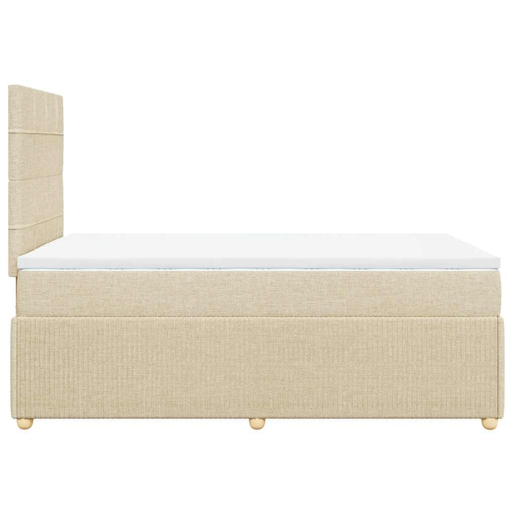 kontinentalseng med madras 120x190 cm stof cremefarvet