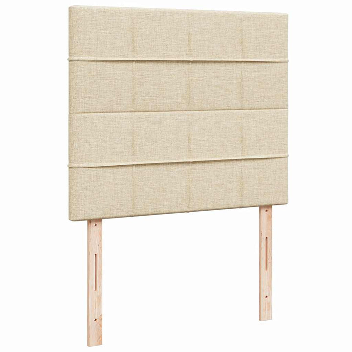 kontinentalseng med madras 120x190 cm stof cremefarvet