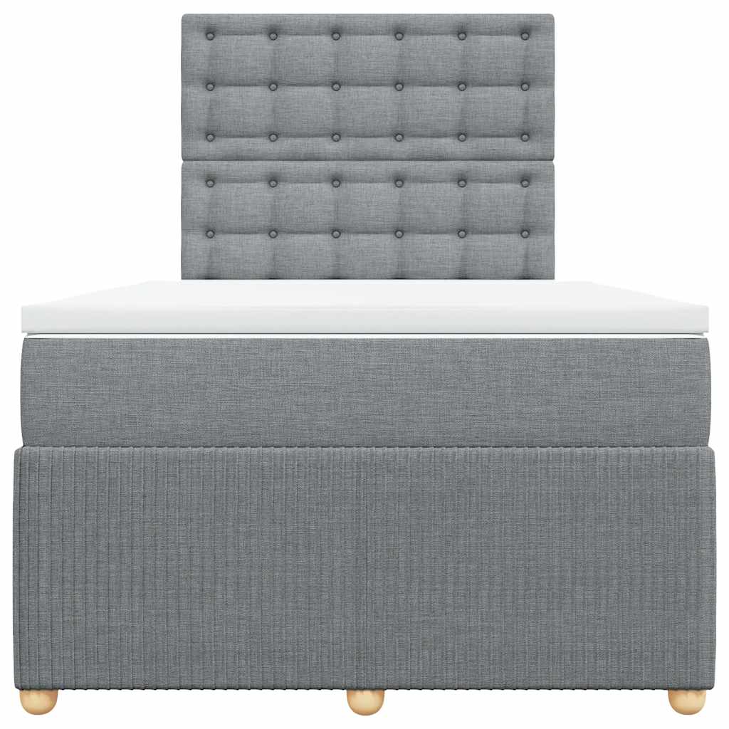 kontinentalseng med madras 120x190 cm stof lysegrå