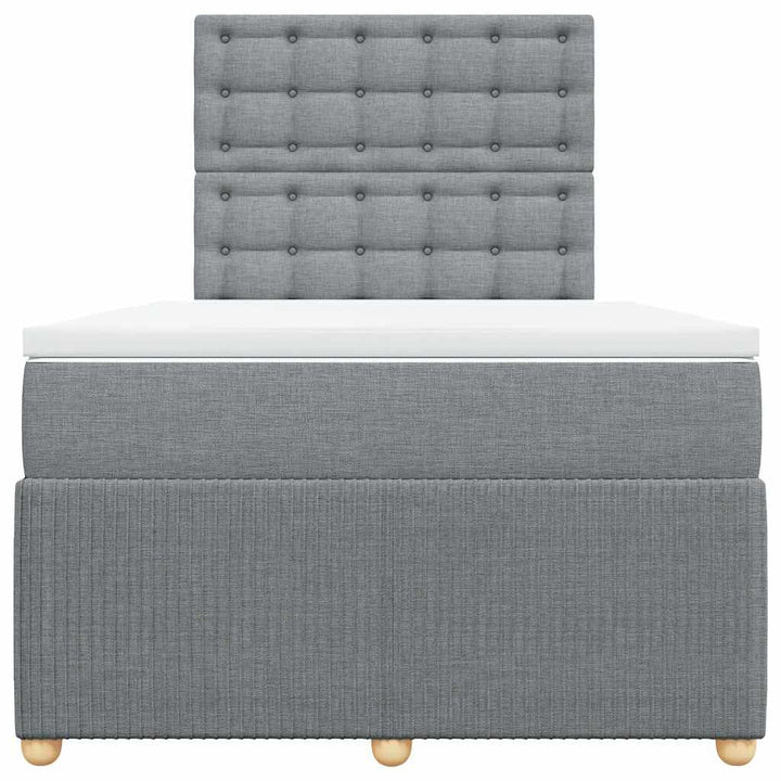kontinentalseng med madras 120x190 cm stof lysegrå