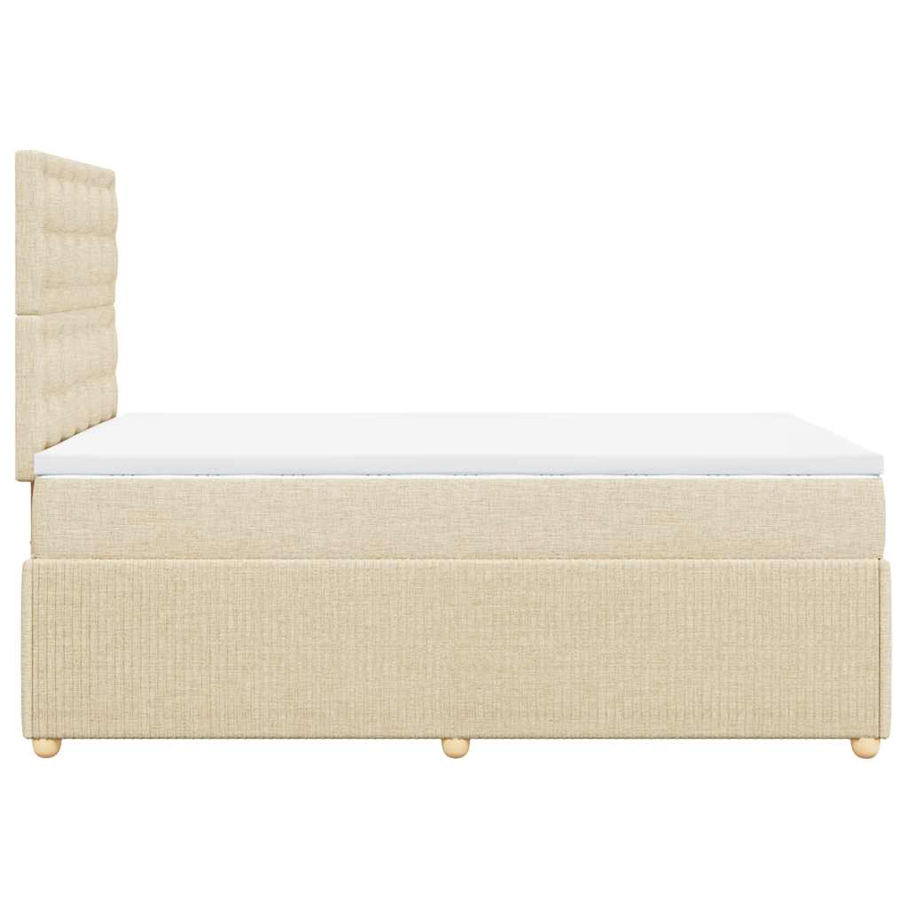 kontinentalseng med madras 120x190 cm stof cremefarvet