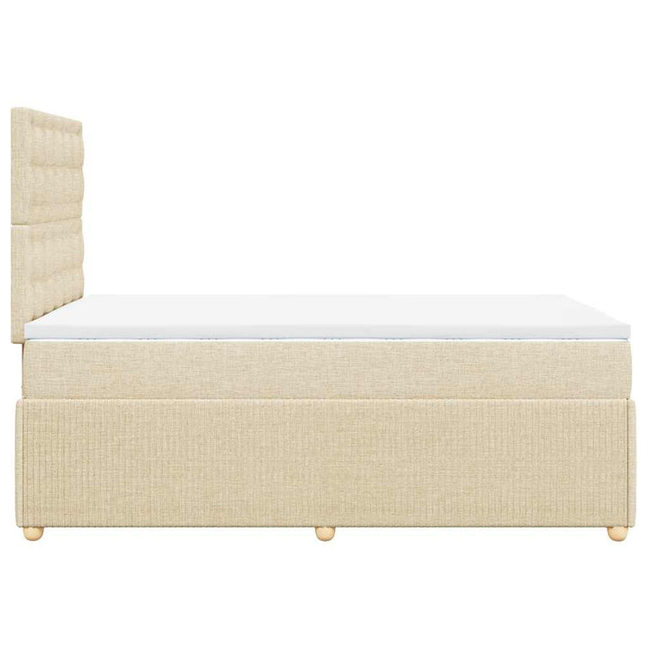 kontinentalseng med madras 120x190 cm stof cremefarvet
