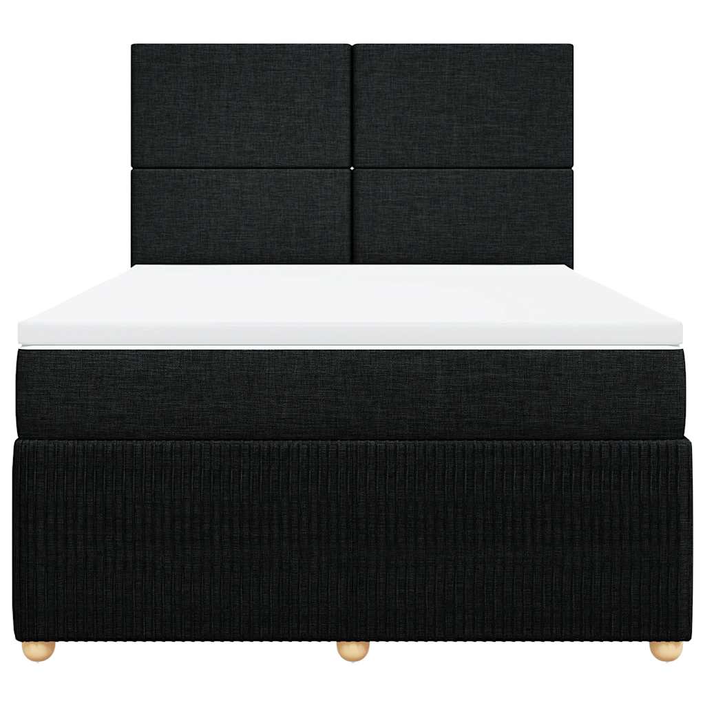 kontinentalseng med madras 140x190 cm stof sort