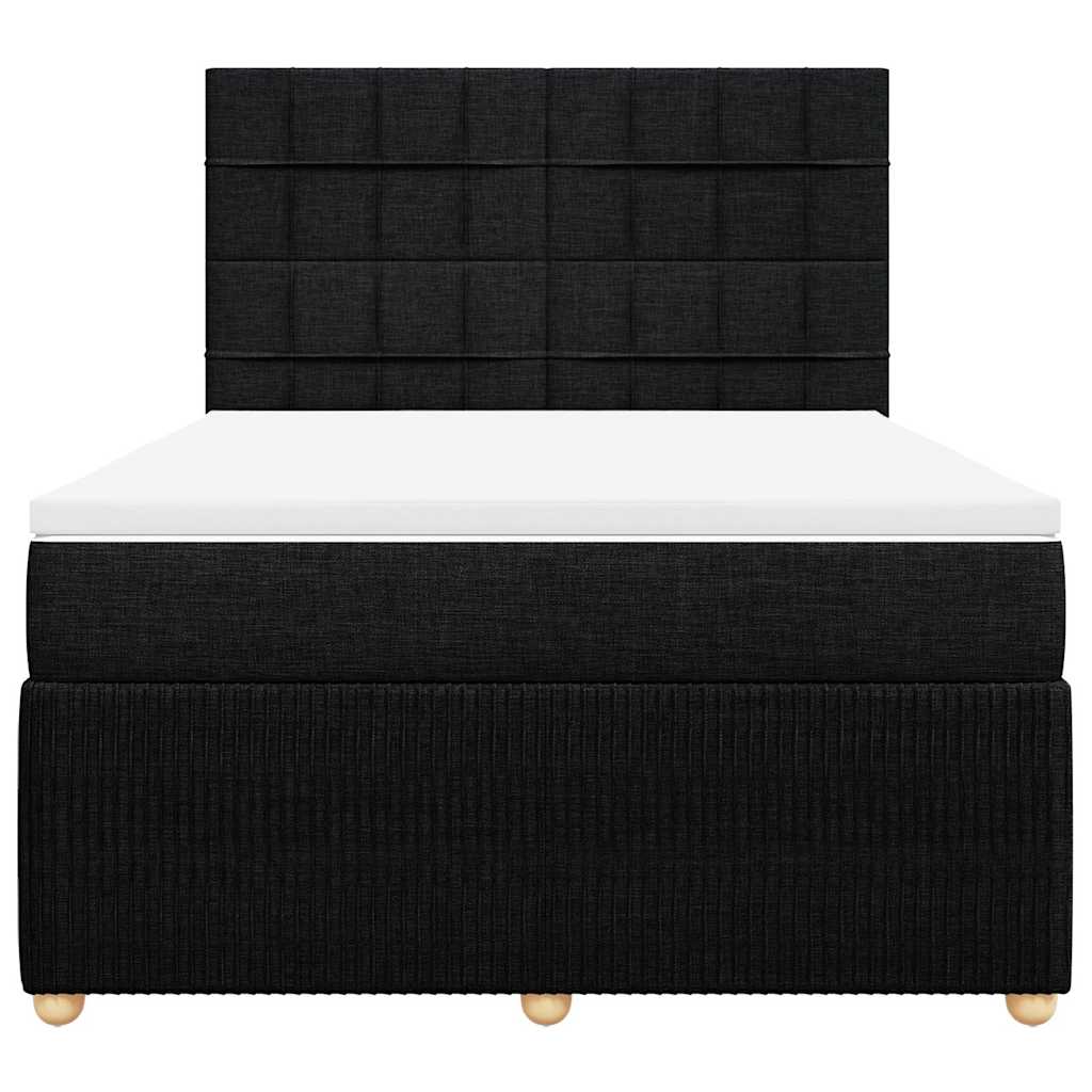 kontinentalseng med madras 140x190 cm stof sort