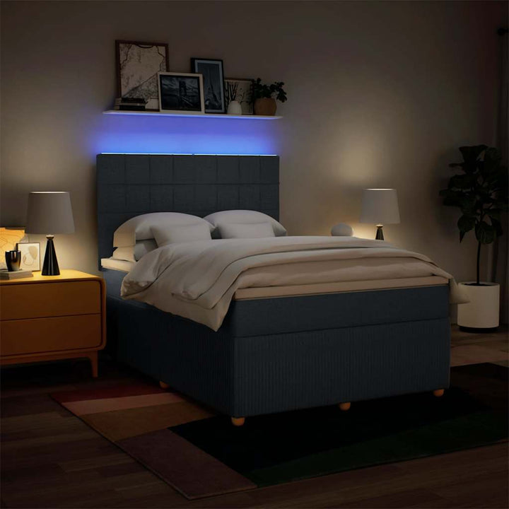 kontinentalseng med madras 140x190 cm stof blå