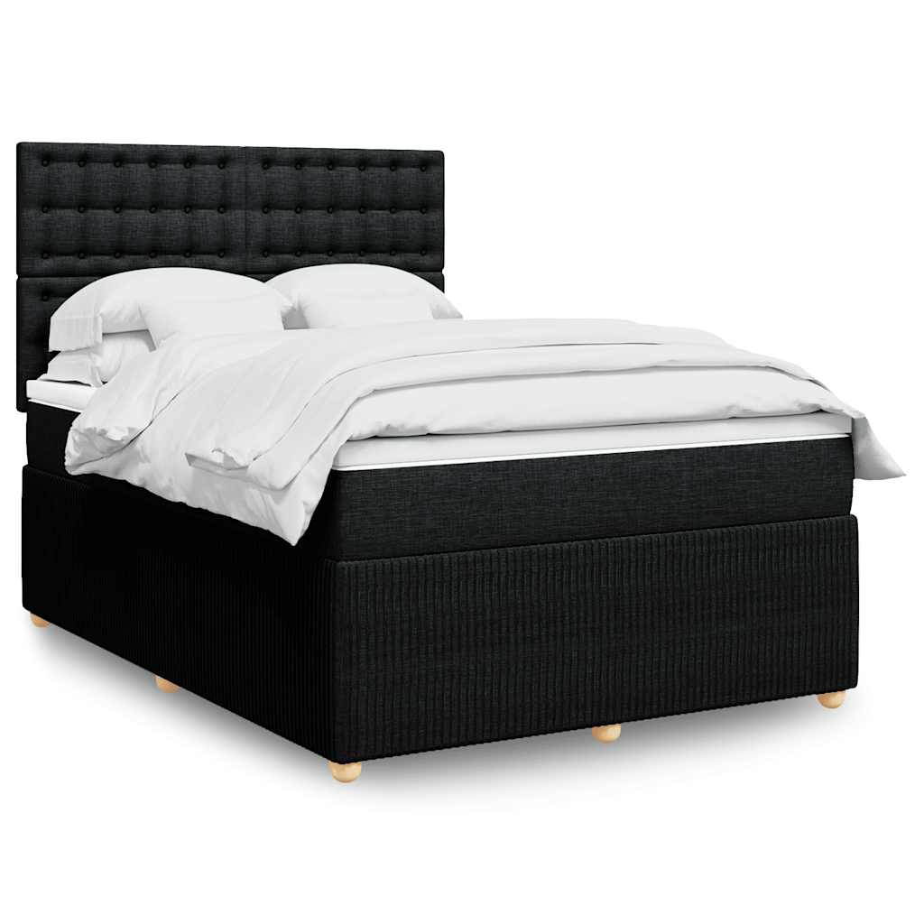 kontinentalseng med madras 140x190 cm stof sort
