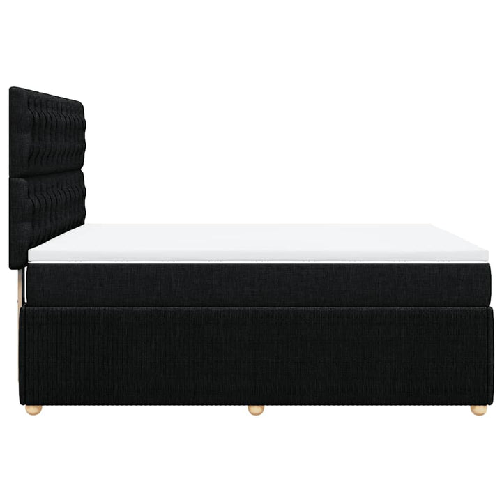kontinentalseng med madras 140x200 cm stof sort