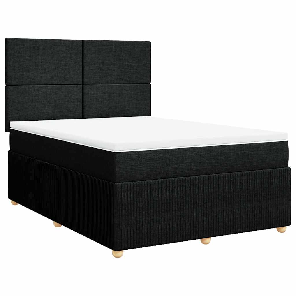 kontinentalseng med madras 160x200 cm stof sort