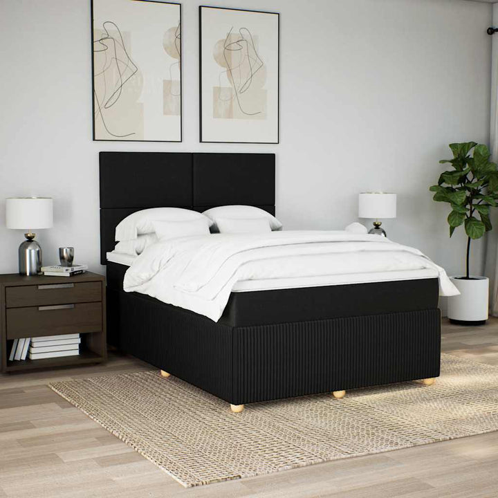 kontinentalseng med madras 160x200 cm stof sort