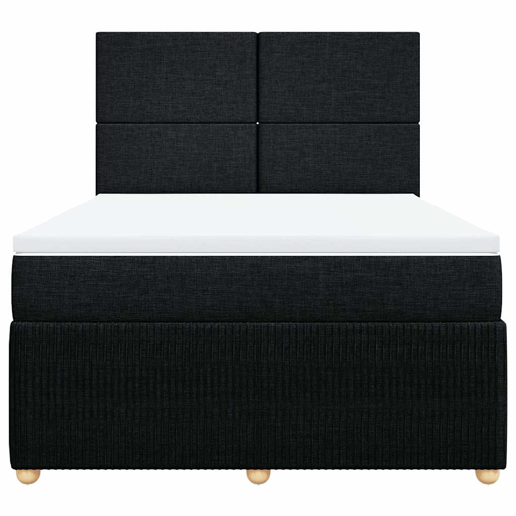 kontinentalseng med madras 160x200 cm stof sort