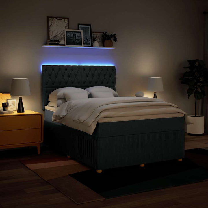 kontinentalseng med madras 160x200 cm stof blå