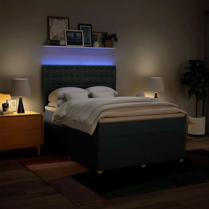 kontinentalseng med madras 160x200 cm stof blå