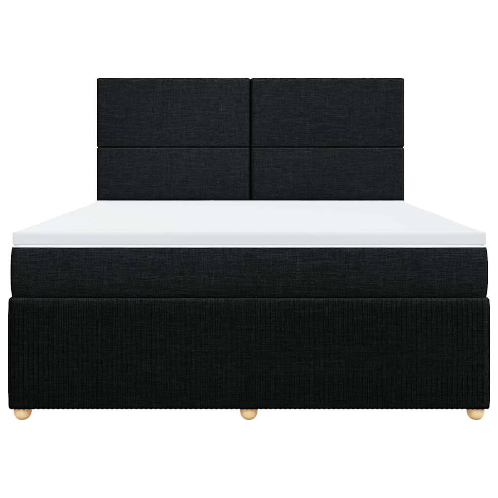 kontinentalseng med madras 180x200 cm stof sort