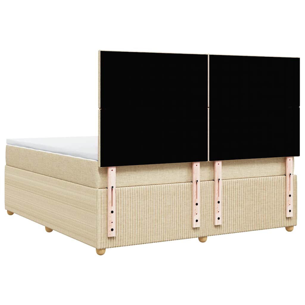kontinentalseng med madras 180x200 cm stof cremefarvet