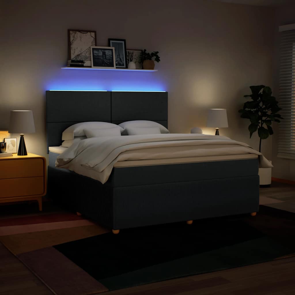 kontinentalseng med madras 180x200 cm stof blå