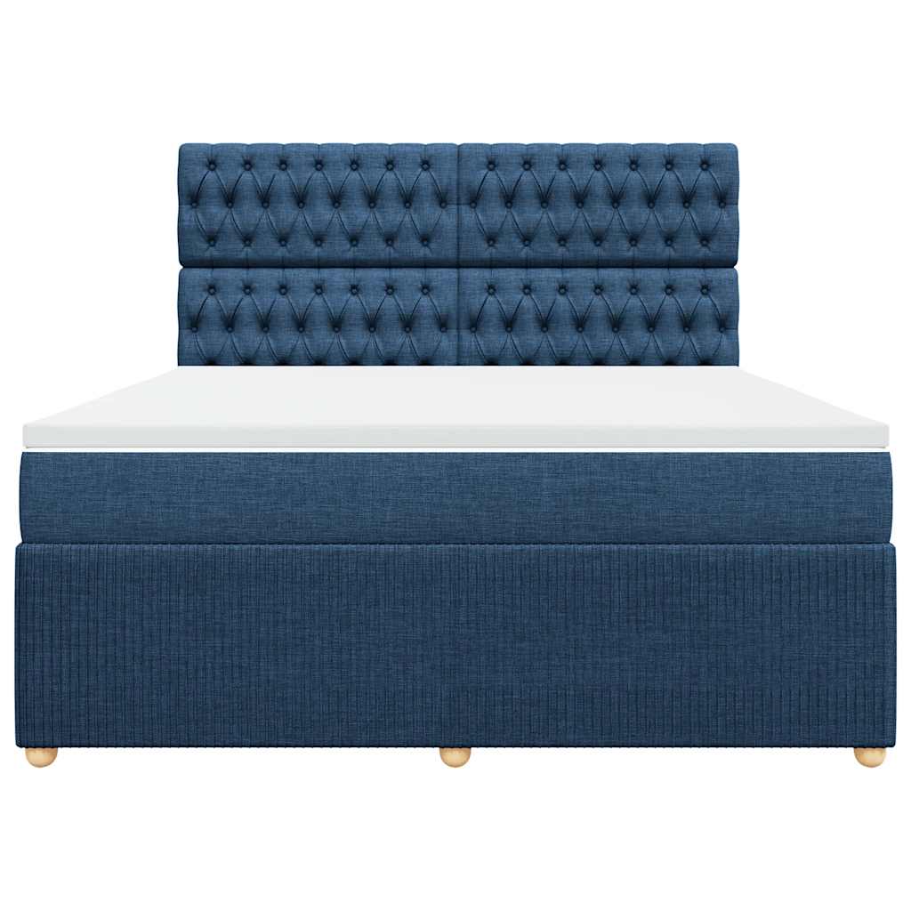 kontinentalseng med madras 180x200 cm stof blå