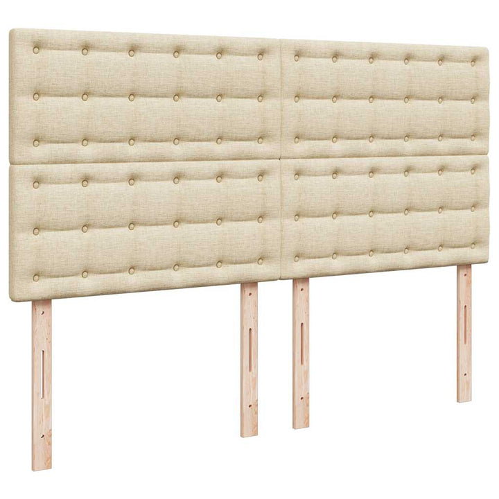 kontinentalseng med madras 180x200 cm stof cremefarvet