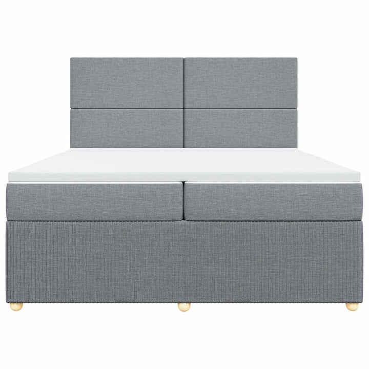 kontinentalseng med madras 200x200 cm stof lysegrå