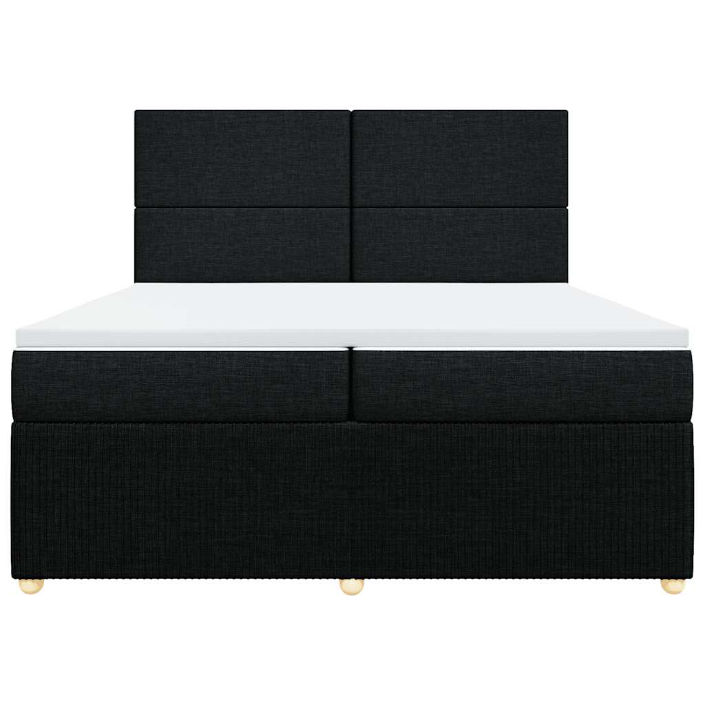 kontinentalseng med madras 200x200 cm stof sort