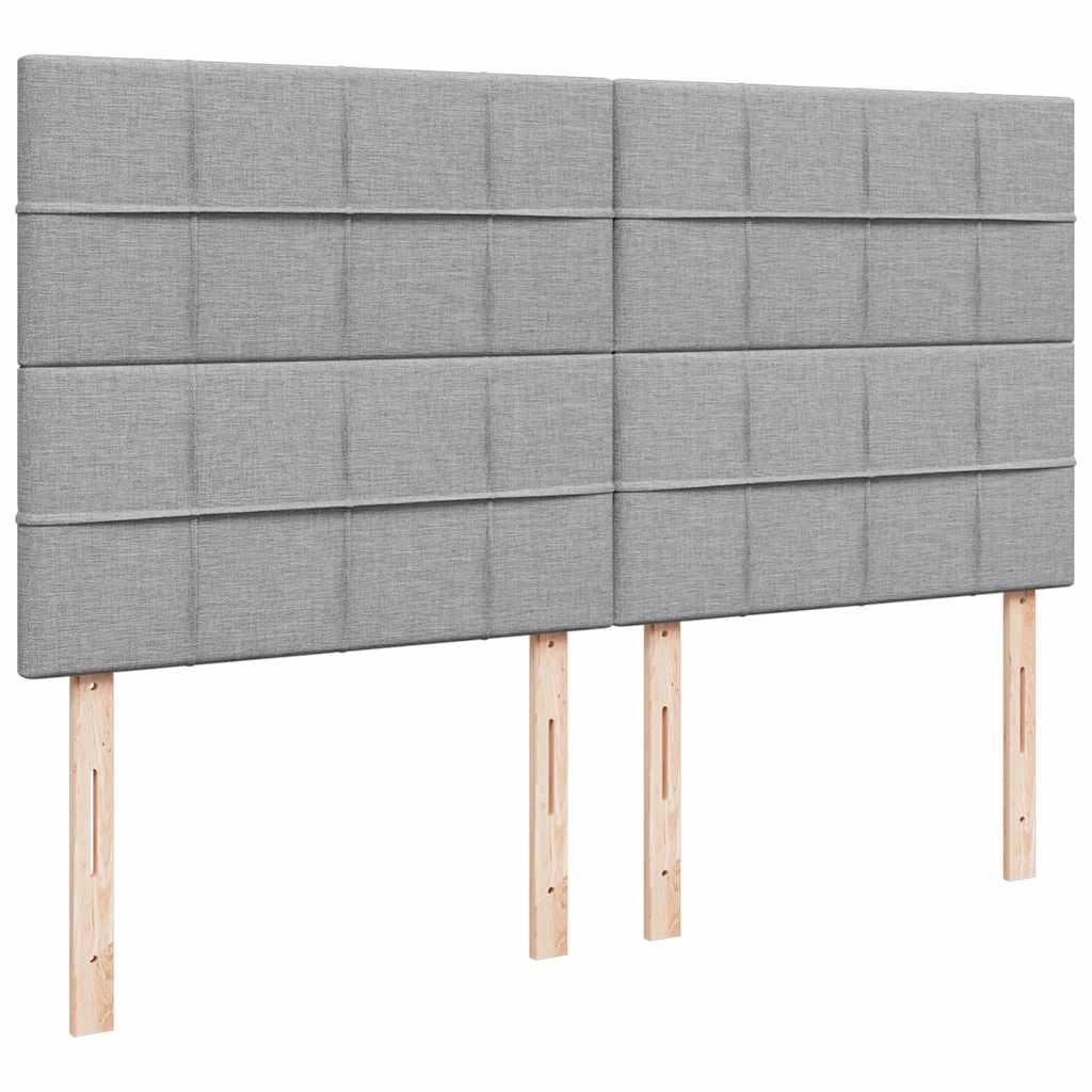 kontinentalseng med madras 200x200 cm stof lysegrå