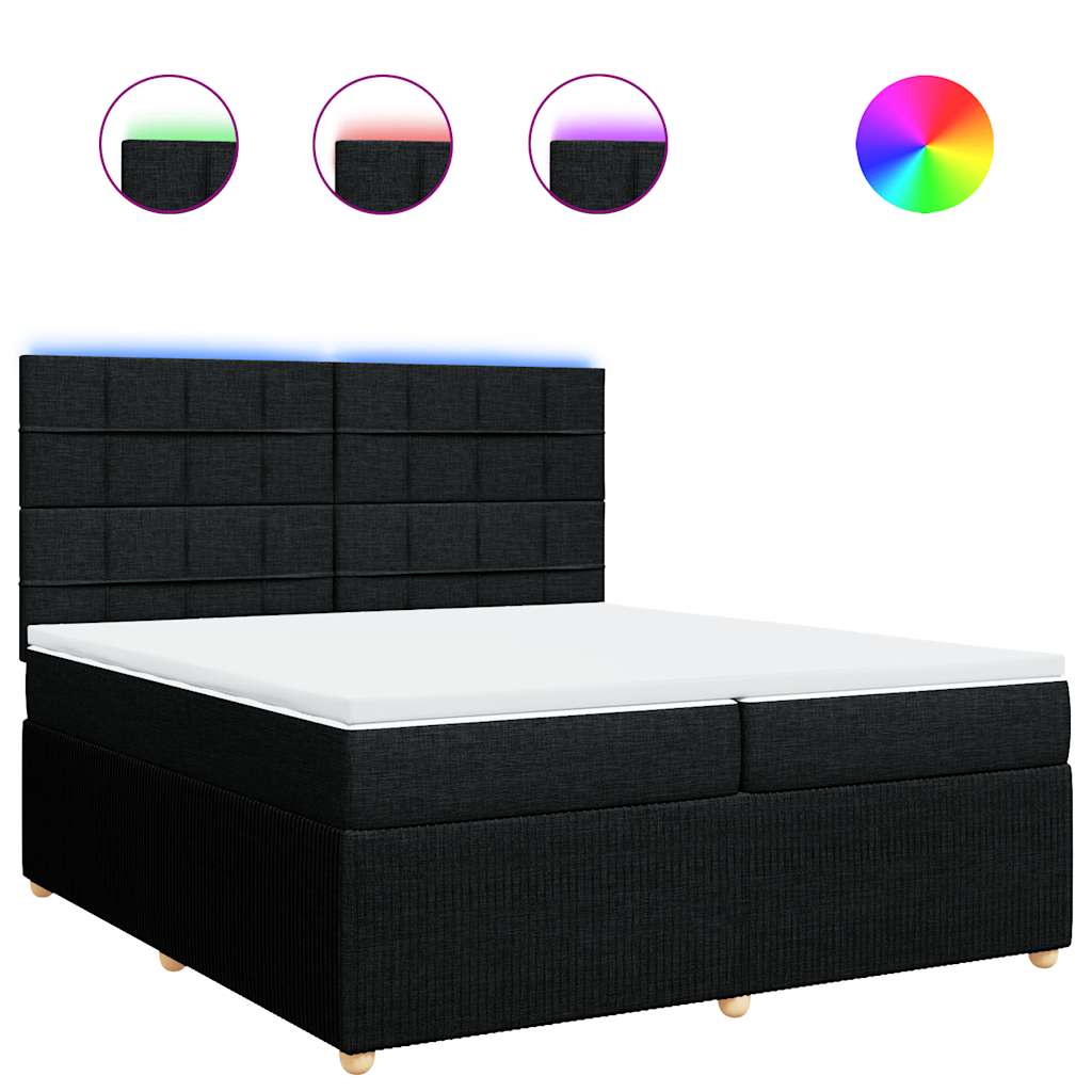 kontinentalseng med madras 200x200 cm stof sort