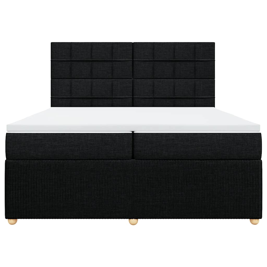 kontinentalseng med madras 200x200 cm stof sort