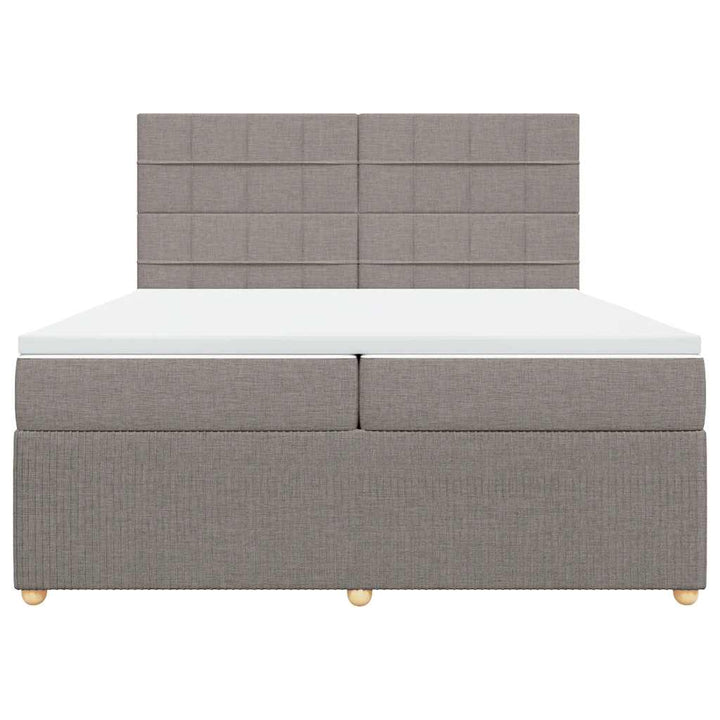 kontinentalseng med madras 200x200 cm stof gråbrun