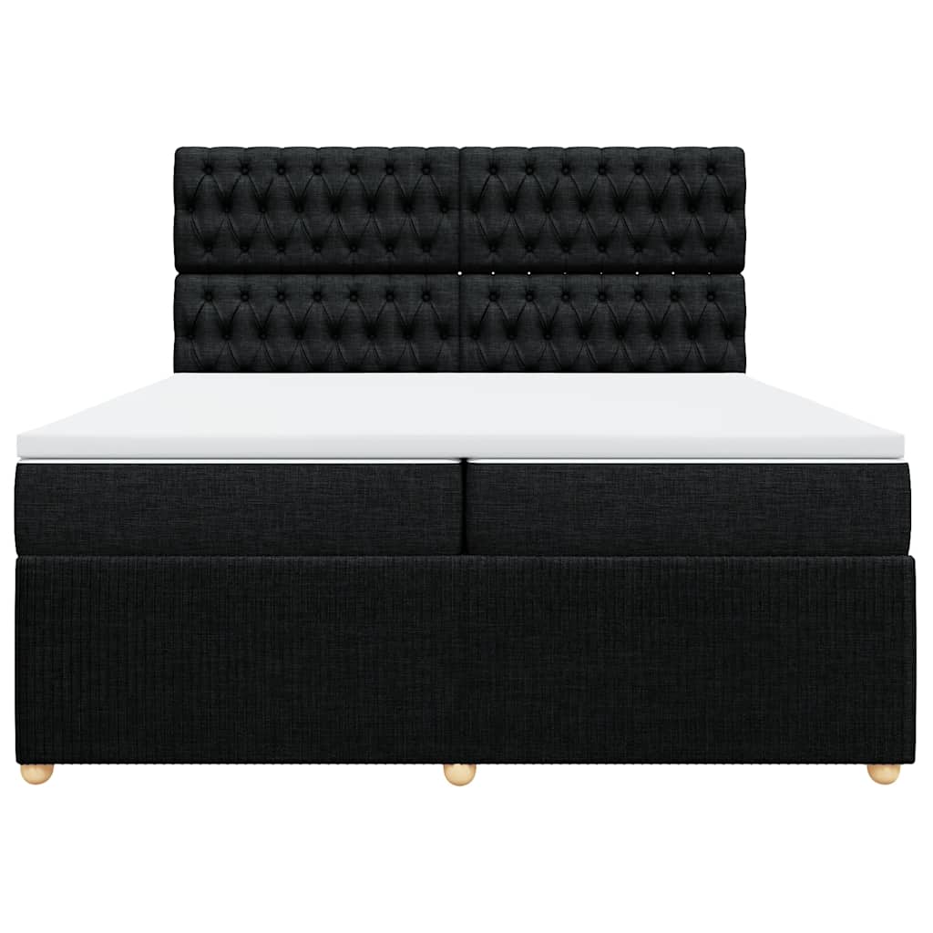 kontinentalseng med madras 200x200 cm stof sort