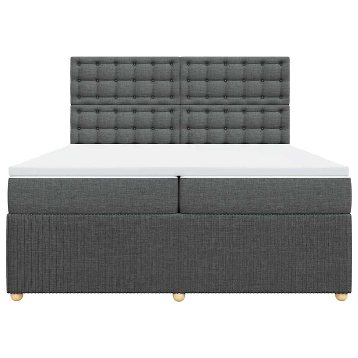 kontinentalseng med madras 200x200 cm stof mørkegrå