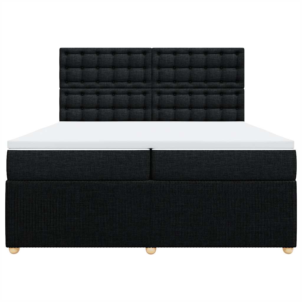 kontinentalseng med madras 200x200 cm stof sort