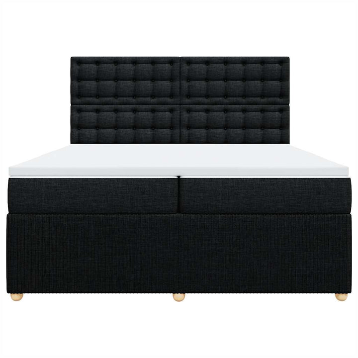 kontinentalseng med madras 200x200 cm stof sort