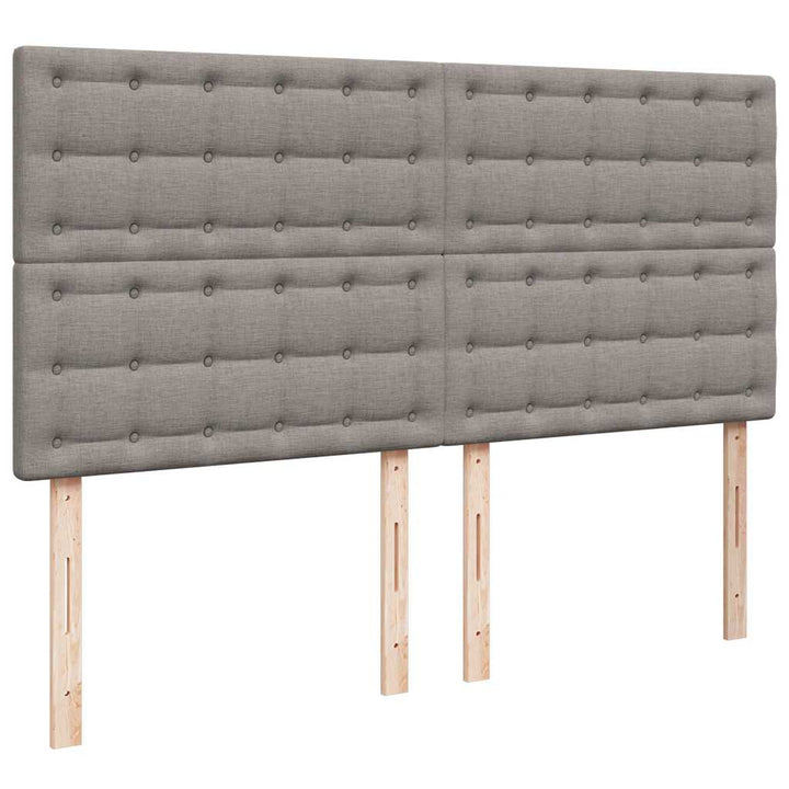 kontinentalseng med madras 200x200 cm stof gråbrun