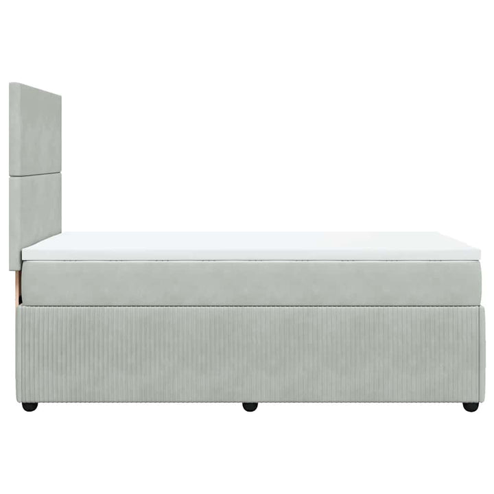 kontinentalseng med madras 80x200 cm fløjl lysegrå