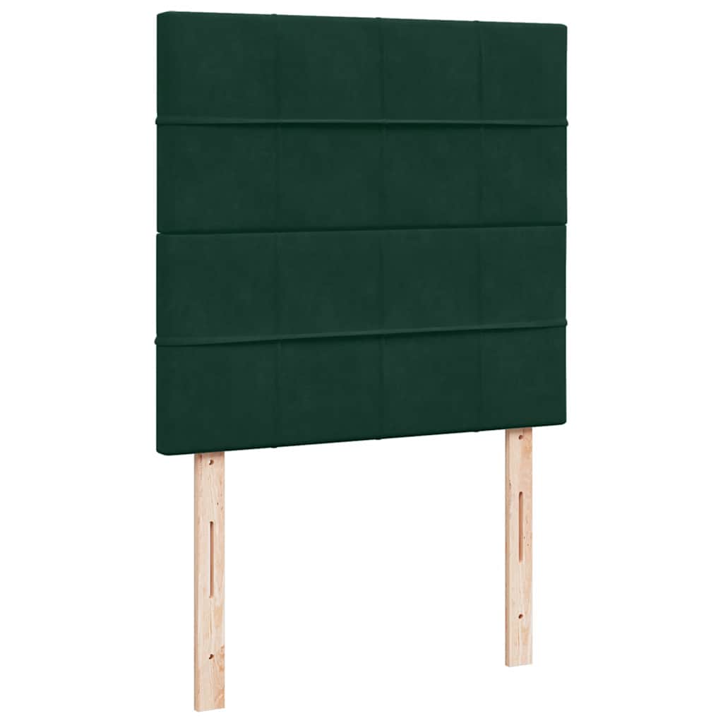 kontinentalseng med madras 80x200 cm fløjl mørkegrøn