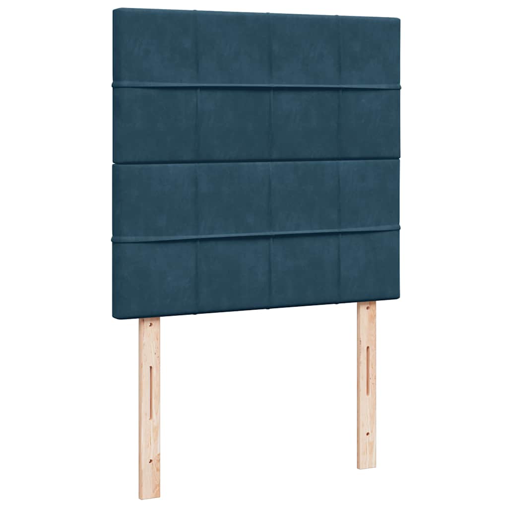 kontinentalseng med madras 80x200 cm fløjl blå