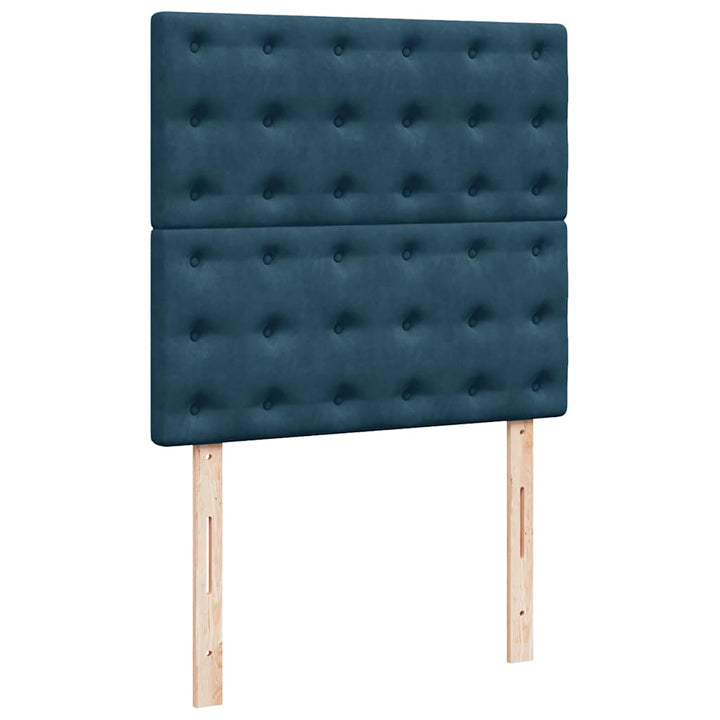 kontinentalseng med madras 80x200 cm fløjl blå