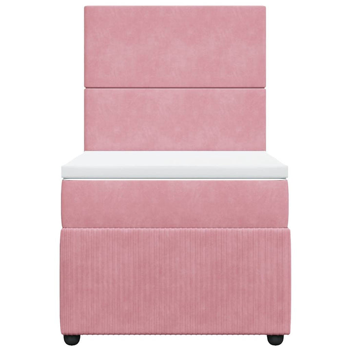 kontinentalseng med madras 90x190 cm fløjl pink