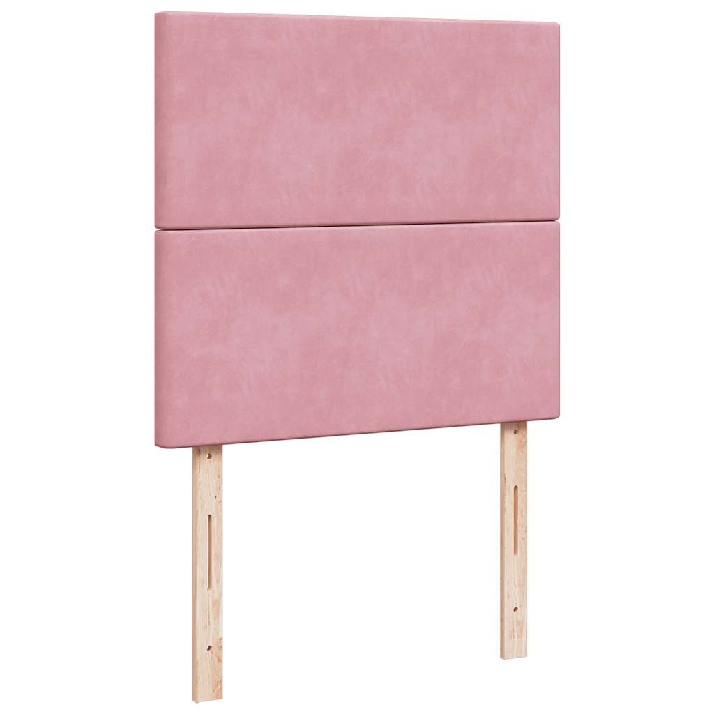 kontinentalseng med madras 90x190 cm fløjl pink