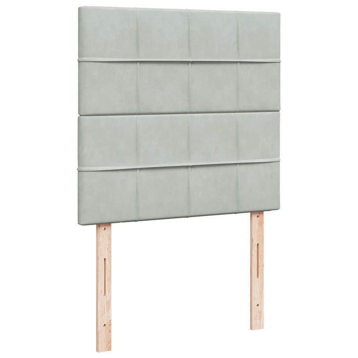 kontinentalseng med madras 90x190 cm fløjl lysegrå
