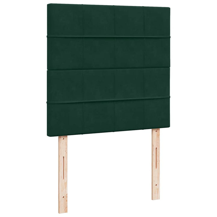kontinentalseng med madras 90x190 cm fløjl mørkegrøn